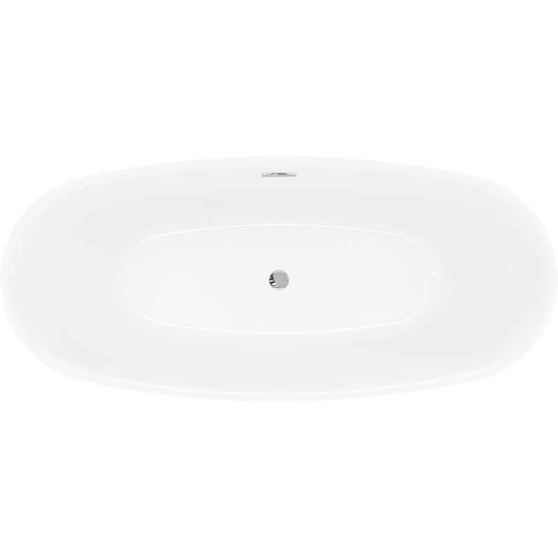 Mexen Luvo Slim baignoire autoportante 170 x 75 cm, blanche/noire, trop-plein chrome - 52801707575-01