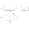 Mexen Luvo Slim baignoire autoportante 170 x 75 cm, blanche/noire, trop-plein blanc - 52801707575-20