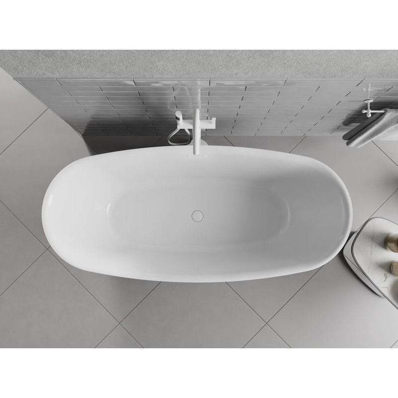 Mexen Luvo Slim baignoire autoportante 170 x 75 cm, blanc/noir, trop-plein blanc - 52801707575-20