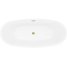 Mexen Luvo Slim baignoire autoportante 170 x 75 cm, blanche/noire, trop-plein doré - 52801707575-50