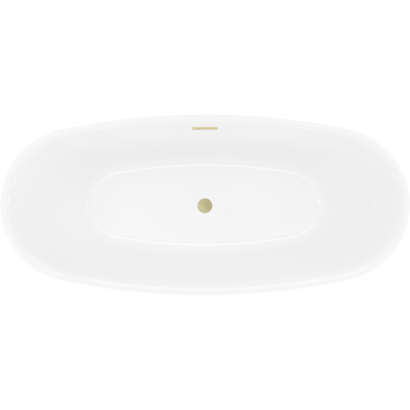 Mexen Luvo Slim baignoire autoportante 170 x 75 cm, blanche/noire, trop-plein or brossé - 52801707575-55