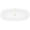 Mexen Luvo Slim baignoire autoportante 170 x 75 cm, blanc/noir, trop-plein doré brossé - 52801707575-55