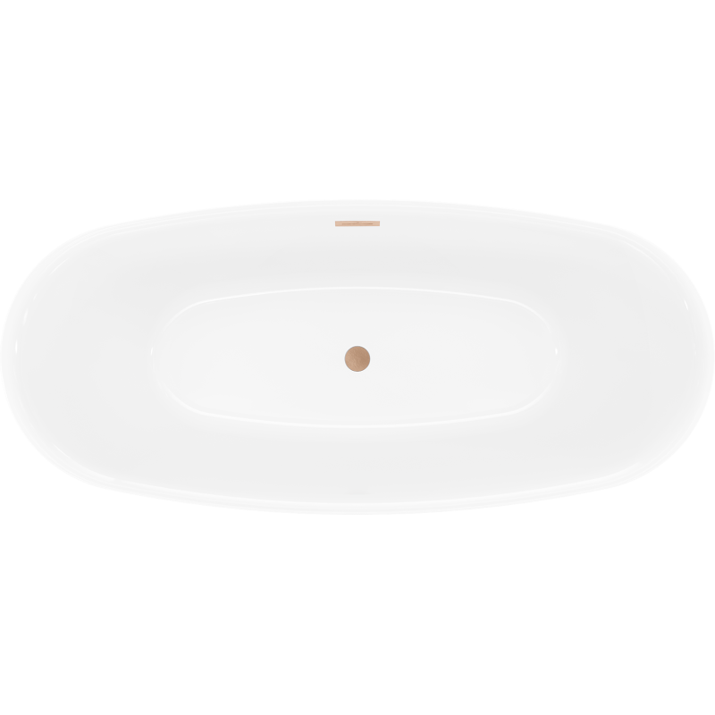 Mexen Luvo Slim baignoire autoportante 170 x 75 cm, blanc/noir, trop-plein cuivre brossé - 52801707575-65