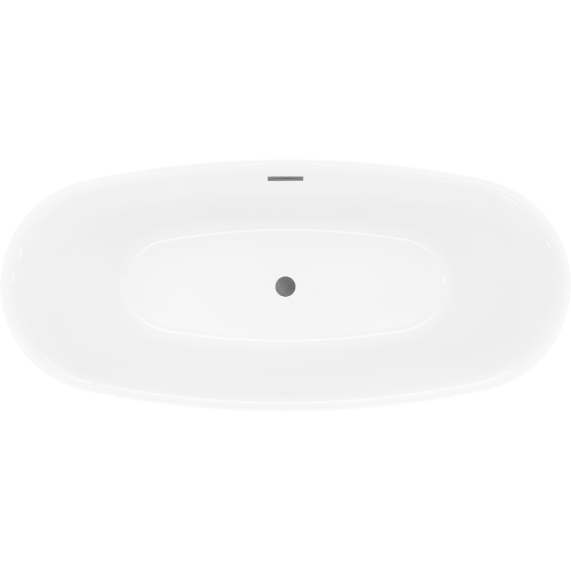 Mexen Luvo Slim baignoire autoportante 170 x 75 cm, blanche/noire, trop-plein gris canon brossé - 52801707575-66