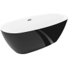 Mexen Luvo Slim baignoire autoportante 170 x 75 cm, blanche/noire, trop-plein gris canon brossé - 52801707575-66