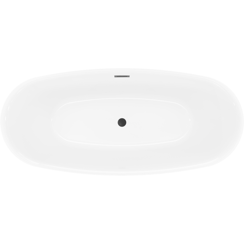 Mexen Luvo Slim baignoire autoportante 170 x 75 cm, blanche/noire, trop-plein noir - 52801707575-70