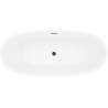Mexen Luvo Slim baignoire autoportante 170 x 75 cm, blanc/noir, trop-plein noir - 52801707575-70