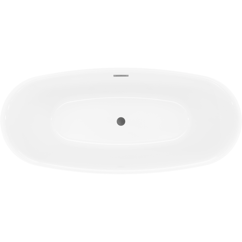 Mexen Luvo Slim baignoire autoportante 170 x 75 cm, blanche/noire, trop-plein metal gun- 52801707575-95
