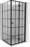 Mexen Mist-F cabine de douche pliante droite 110 x 110 cm, grille noire, noir - 8A6T-110-110-70-77-P