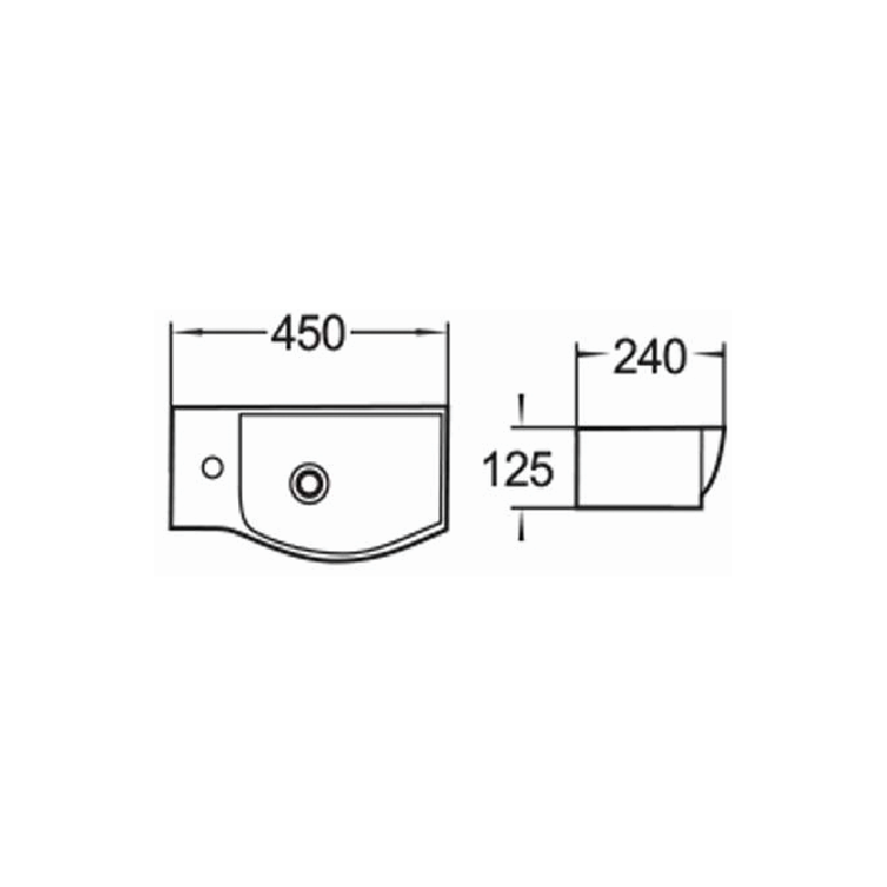 Mexen Hugo lavabo posé gauche 45 x 24 cm, blanc - 21254500L