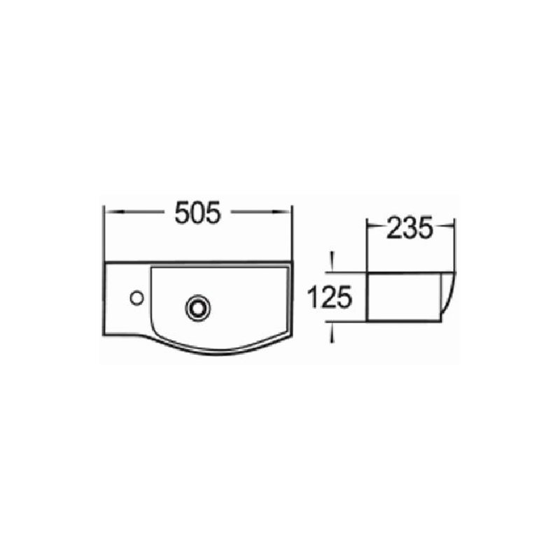 Mexen Hugo lavabo à poser droit 50 x 23 cm, blanc - 21255000R