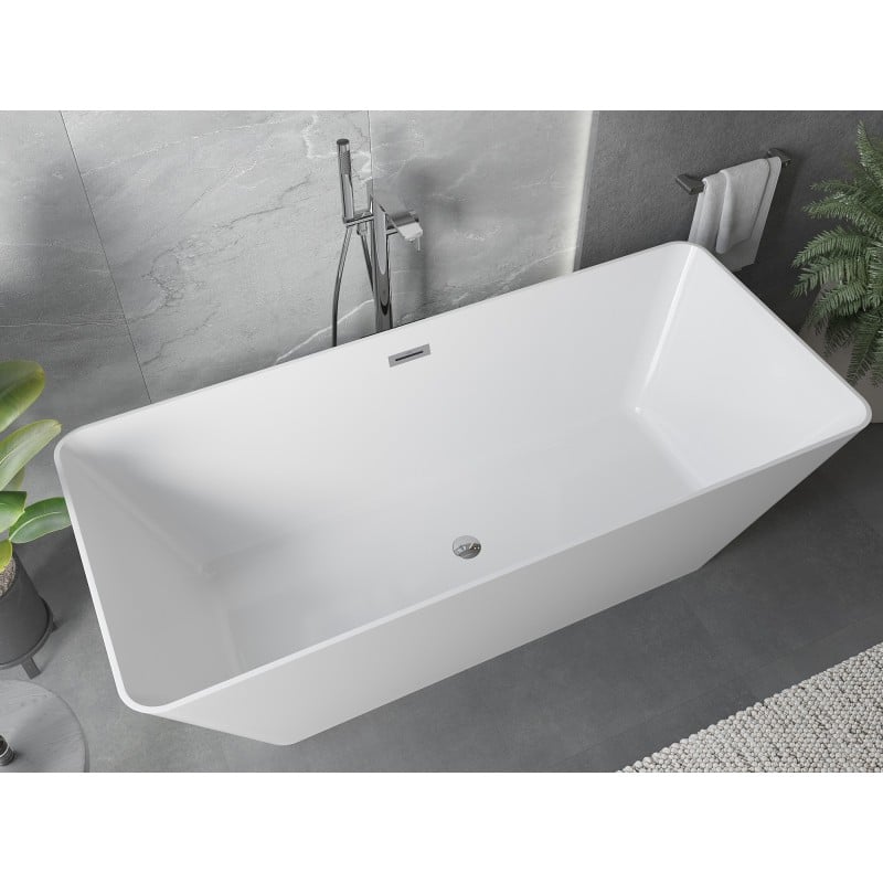 Mexen Velo Slim baignoire autoportante 170 x 75 cm, blanche, trop-plein chromé - 52811707500-01