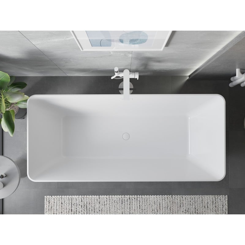 Mexen Velo Slim baignoire autoportante 170 x 75 cm, blanche, trop-plein blanc - 52811707500-20