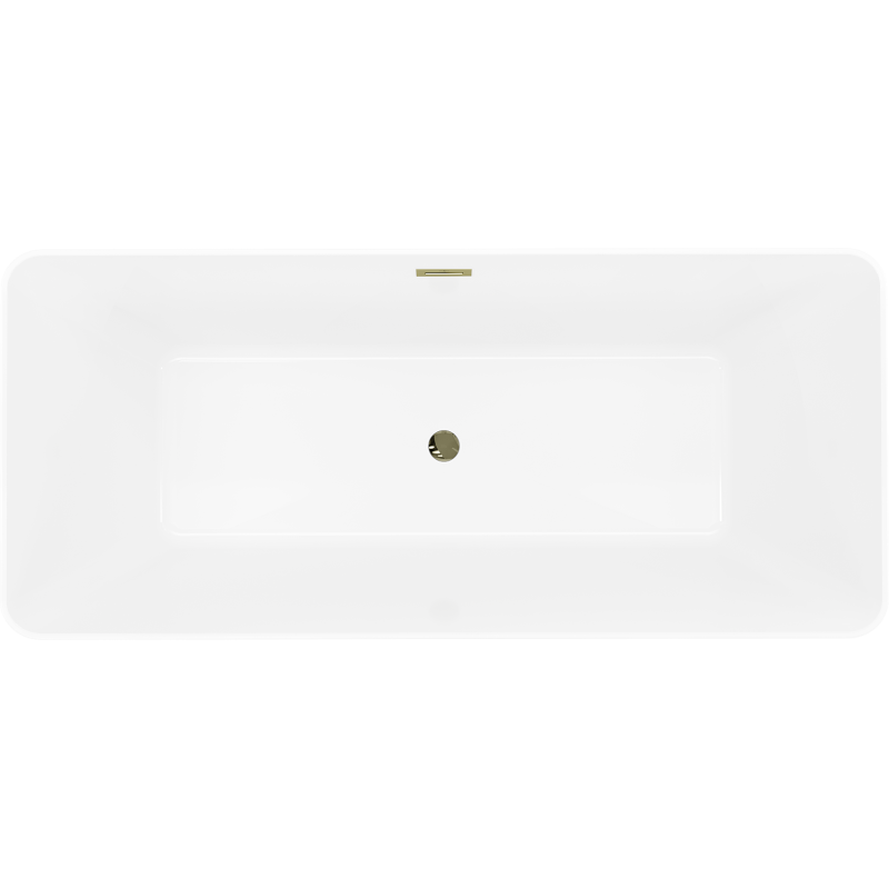 Mexen Velo Slim baignoire autoportante 170 x 75 cm, blanche, trop-plein doré - 52811707500-50
