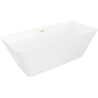 Mexen Velo Slim baignoire autoportante 170 x 75 cm, blanche, trop-plein or brossé - 52811707500-55