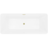 Mexen Velo Slim baignoire autoportante 170 x 75 cm, blanche, trop-plein or brossé - 52811707500-55