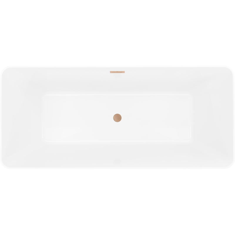 Mexen Velo Slim baignoire autoportante 170 x 75 cm, blanche, trop-plein cuivre brossé - 52811707500-65