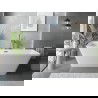 Mexen Velo Slim baignoire autoportante 170 x 75 cm, blanche, trop-plein gris foncé brossé - 52811707500-66