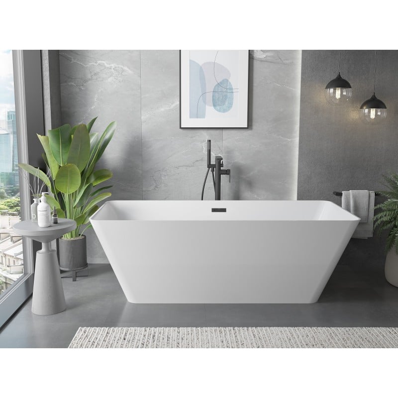 Mexen Velo Slim baignoire autoportante 170 x 75 cm, blanche, trop-plein noir - 52811707500-70