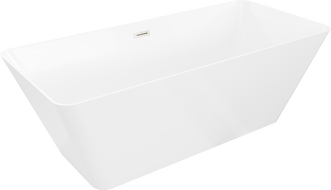 Mexen Velo Slim baignoire autoportante 170 x 75 cm, blanche, trop-plein nickel brossé - 52811707500-97