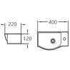 Mexen Hugo lavabo sur plan gauche 40 x 22 cm, blanc - 21254000L