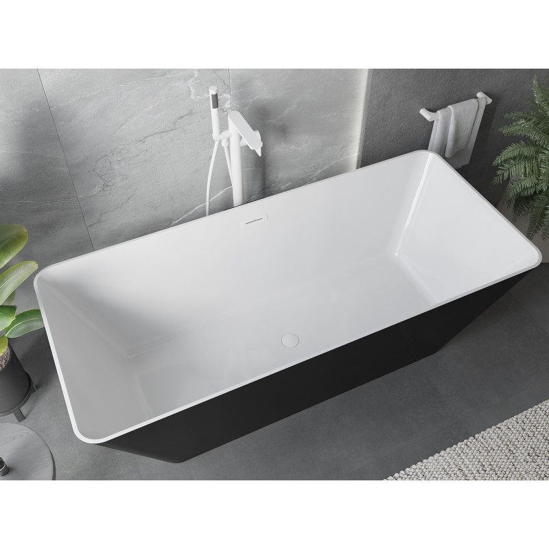 Mexen Velo Slim baignoire autoportante 170 x 75 cm, blanche/noire, trop-plein blanc - 52811707575-20
