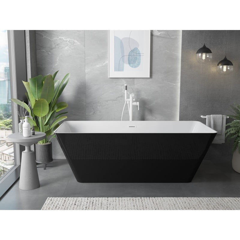 Mexen Velo Slim baignoire autoportante 170 x 75 cm, blanche/noire, trop-plein blanc - 52811707575-20