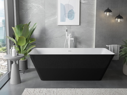 Mexen Velo Slim baignoire autoportante 170 x 75 cm, blanche/noire, trop-plein blanc - 52811707575-20
