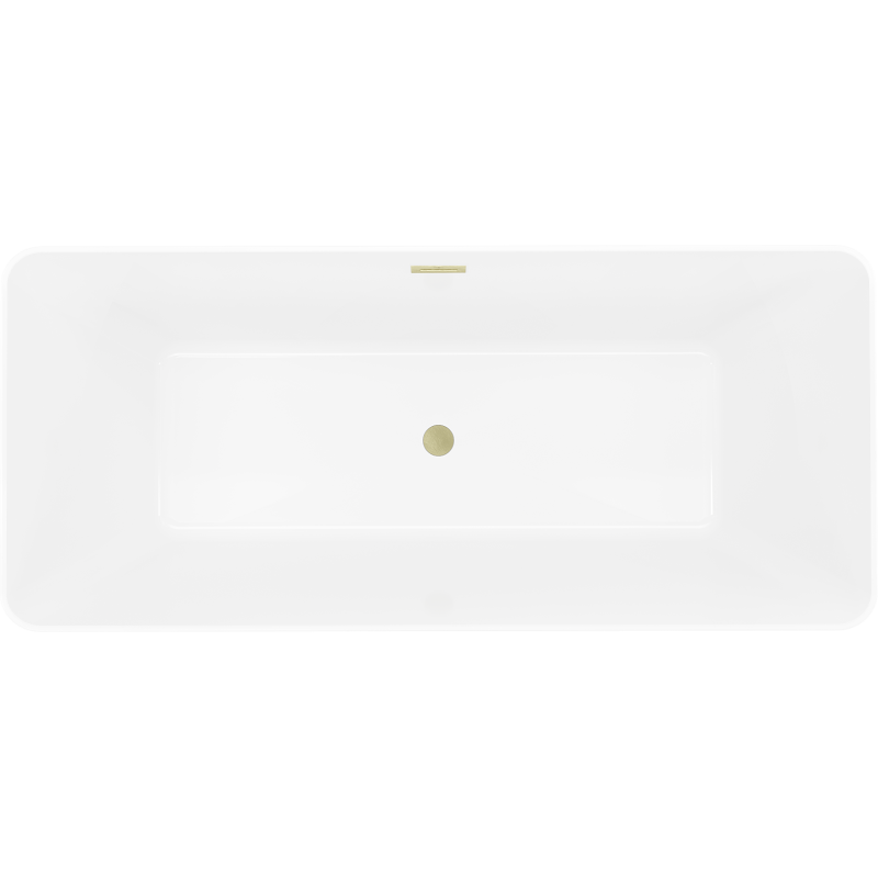 Mexen Velo Slim baignoire autoportante 170 x 75 cm, blanc/noir, trop-plein doré brossé - 52811707575-55