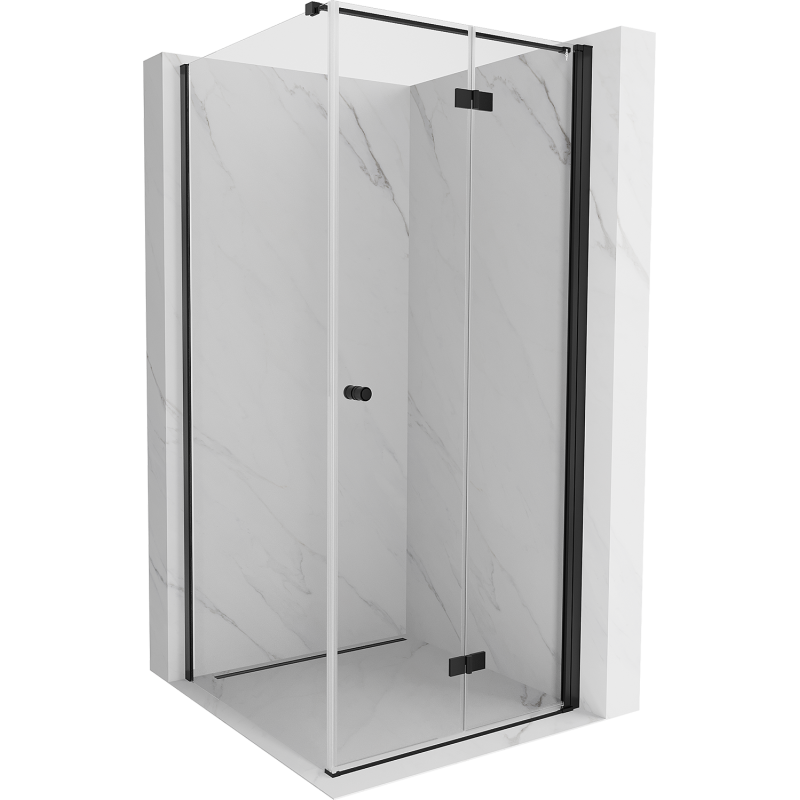 Mexen Mist-F cabine de douche pliante droite 90 x 90 cm, transparent, noir - 8A6T-090-090-70-00-P