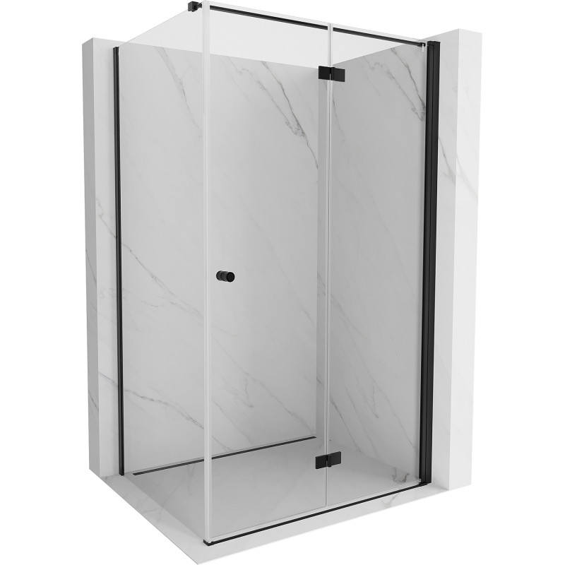 Mexen Mist-F cabine de douche pliante droite 100 x 90 cm, transparente, noire - 8A6T-100-090-70-00-P