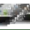 Mexen Velo Slim baignoire autoportante 170 x 75 cm, blanche/noire, trop-plein en cuivre brossé - 52811707575-65