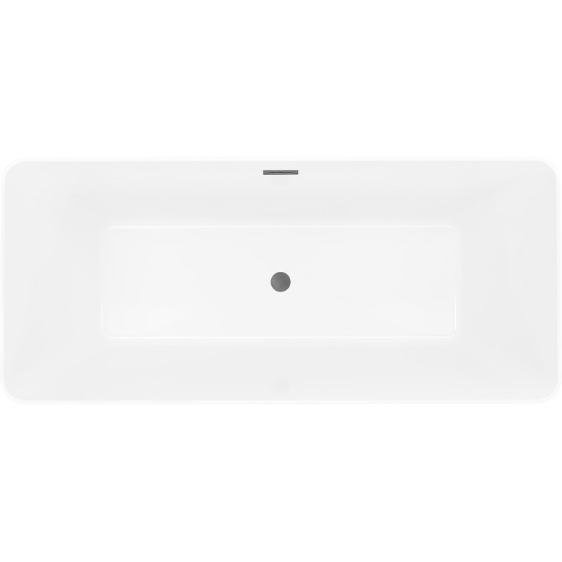Mexen Velo Slim baignoire autoportante 170 x 75 cm, blanche/noire, trop-plein en gun gray brossé - 52811707575-66