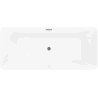 Mexen Velo Slim baignoire autoportante 170 x 75 cm, blanche/noire, trop-plein en gun gray brossé - 52811707575-66