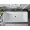 Mexen Velo Slim baignoire autoportante 170 x 75 cm, blanche/noire, trop-plein en gun gray brossé - 52811707575-66