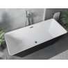 Mexen Velo Slim baignoire autoportante 170 x 75 cm, blanche/noire, trop-plein en gun gray brossé - 52811707575-66