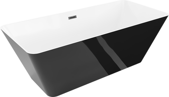 Mexen Velo Slim baignoire autoportante 170 x 75 cm, blanc/noir, trop-plein noir - 52811707575-70