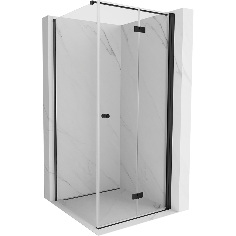 Mexen Mist-F cabine de douche pliante droite 95 x 95 cm, transparent, noir - 8A6T-095-095-70-00-P