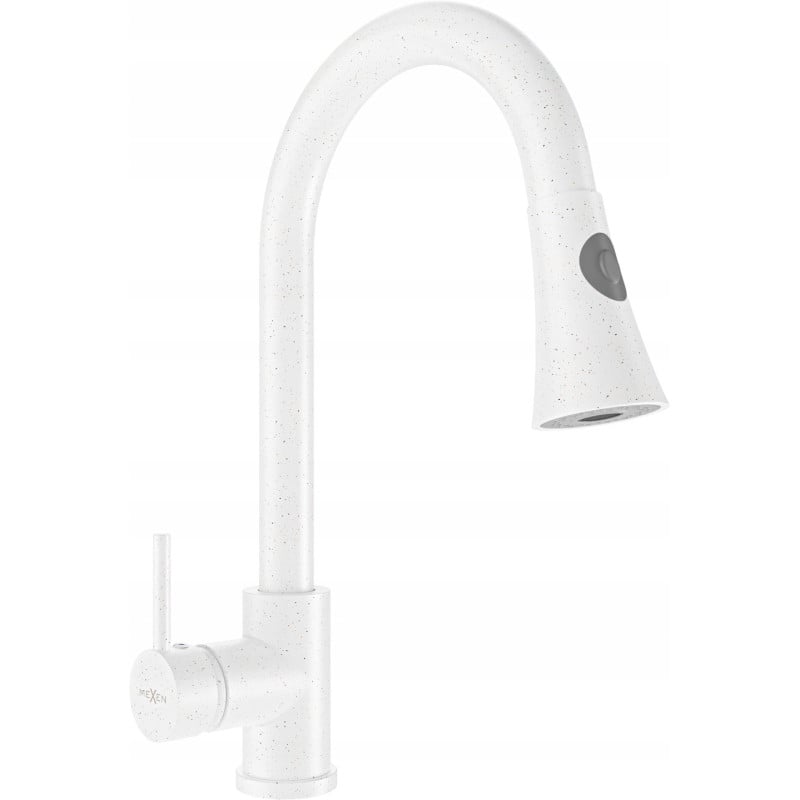 Mexen Elia robinet de cuisine, Blanc moucheté - 670101-26