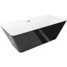 Mexen Velo Slim baignoire autoportante 170 x 75 cm, blanc/noir, trop-plein or rose - 52811707575-60