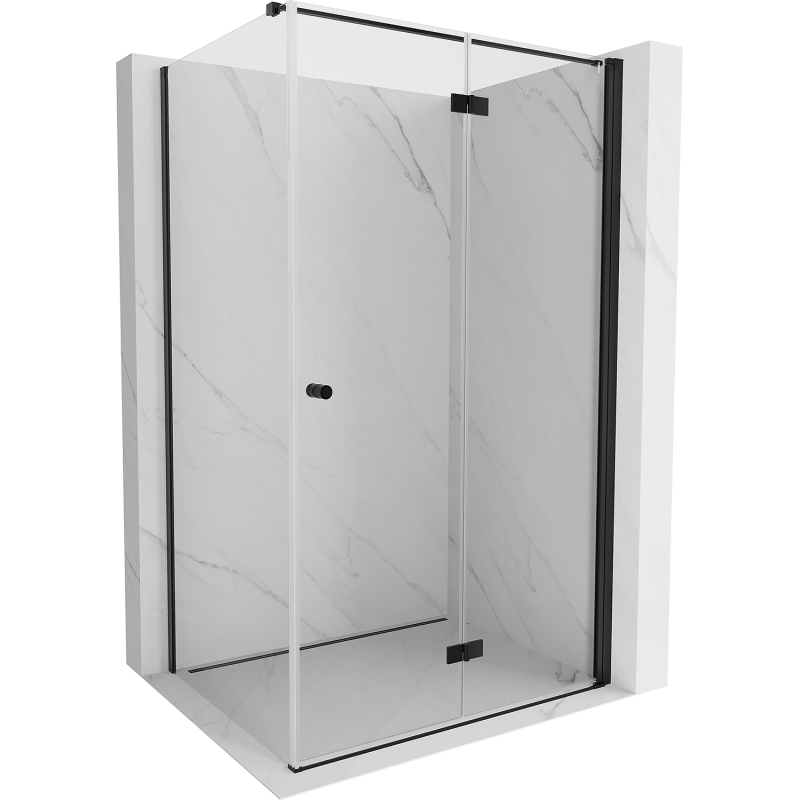 Mexen Mist-F cabine de douche pliante droite 85 x 110 cm, transparent, noir - 8A6T-085-110-70-00-P