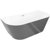 Mexen Oval Slim baignoire autoportante adossée 170 x 80 cm, blanche/grise, trop-plein chromé - 52661708062-01
