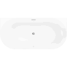 Mexen Oval Slim baignoire autoportante murale 170 x 80 cm, blanc/gris, trop-plein chromé - 52661708062-01