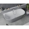 Mexen Oval Slim baignoire autoportante murale 170 x 80 cm, blanc/gris, trop-plein chromé - 52661708062-01