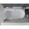 Mexen Oval Slim baignoire autoportante adossée 170 x 80 cm, blanche/grise, trop-plein blanc - 52661708062-20