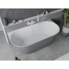 Mexen Oval Slim baignoire autoportante adossée 170 x 80 cm, blanche/grise, trop-plein blanc - 52661708062-20