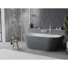 Mexen Oval Slim baignoire autoportante adossée 170 x 80 cm, blanche/grise, trop-plein blanc - 52661708062-20