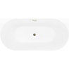 Mexen Oval Slim baignoire autoportante contre le mur 170 x 80 cm, blanc/gris, trop-plein doré - 52661708062-50