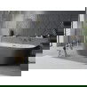 Mexen Oval Slim baignoire autoportante contre le mur 170 x 80 cm, blanc/gris, trop-plein doré - 52661708062-50
