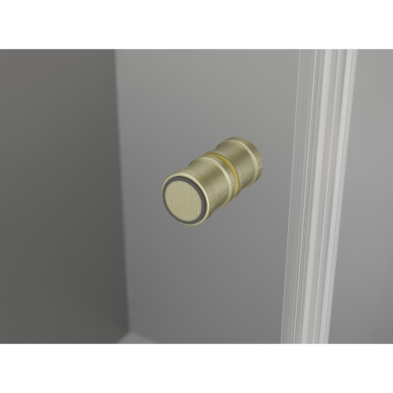 Mexen Mist-F Duo cabine de douche pliante gauche 95 x 80 cm, transparent, or brossé - 8A6-095L-080P-55-00